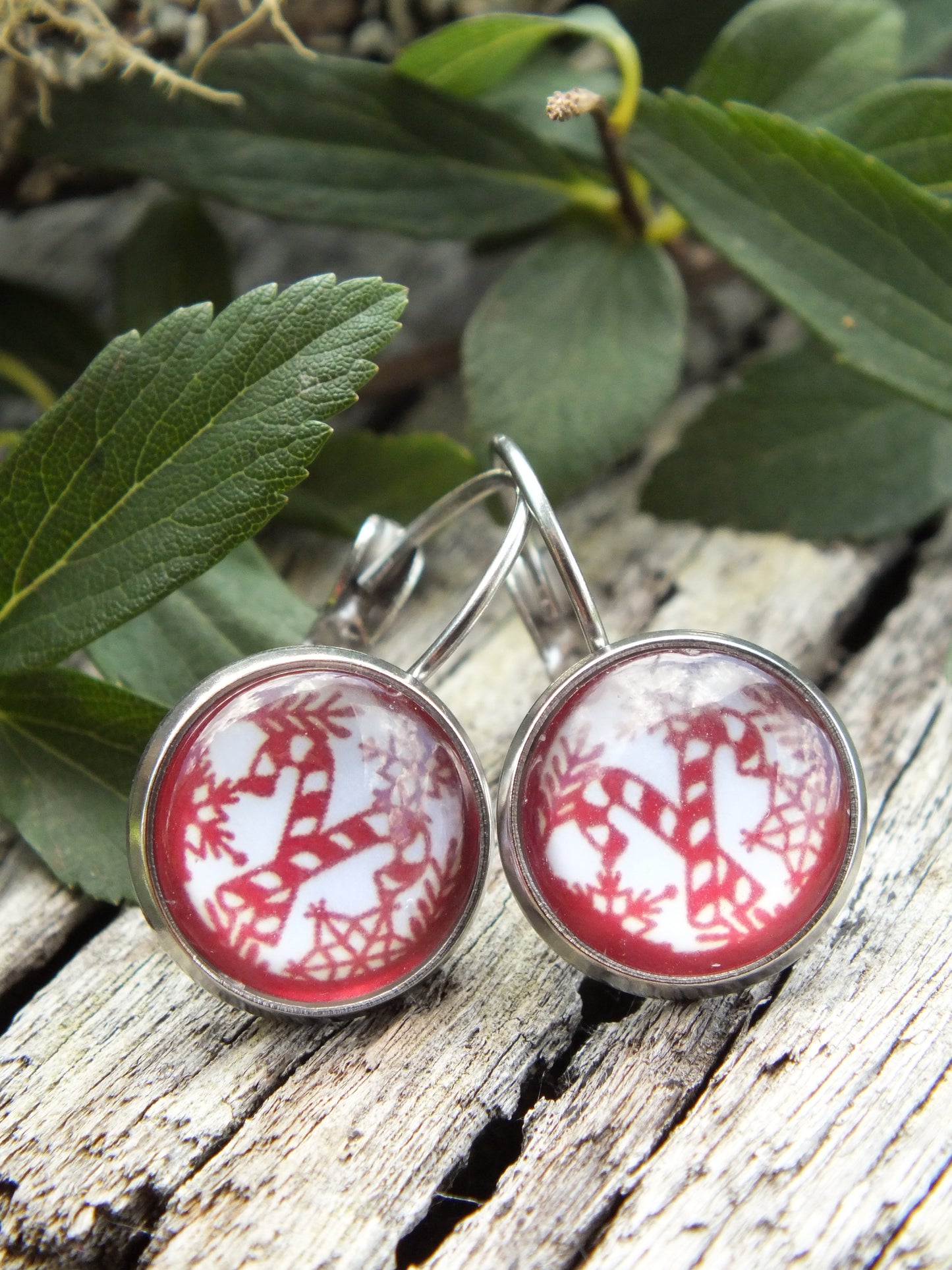 Christmas Cabochon Earrings