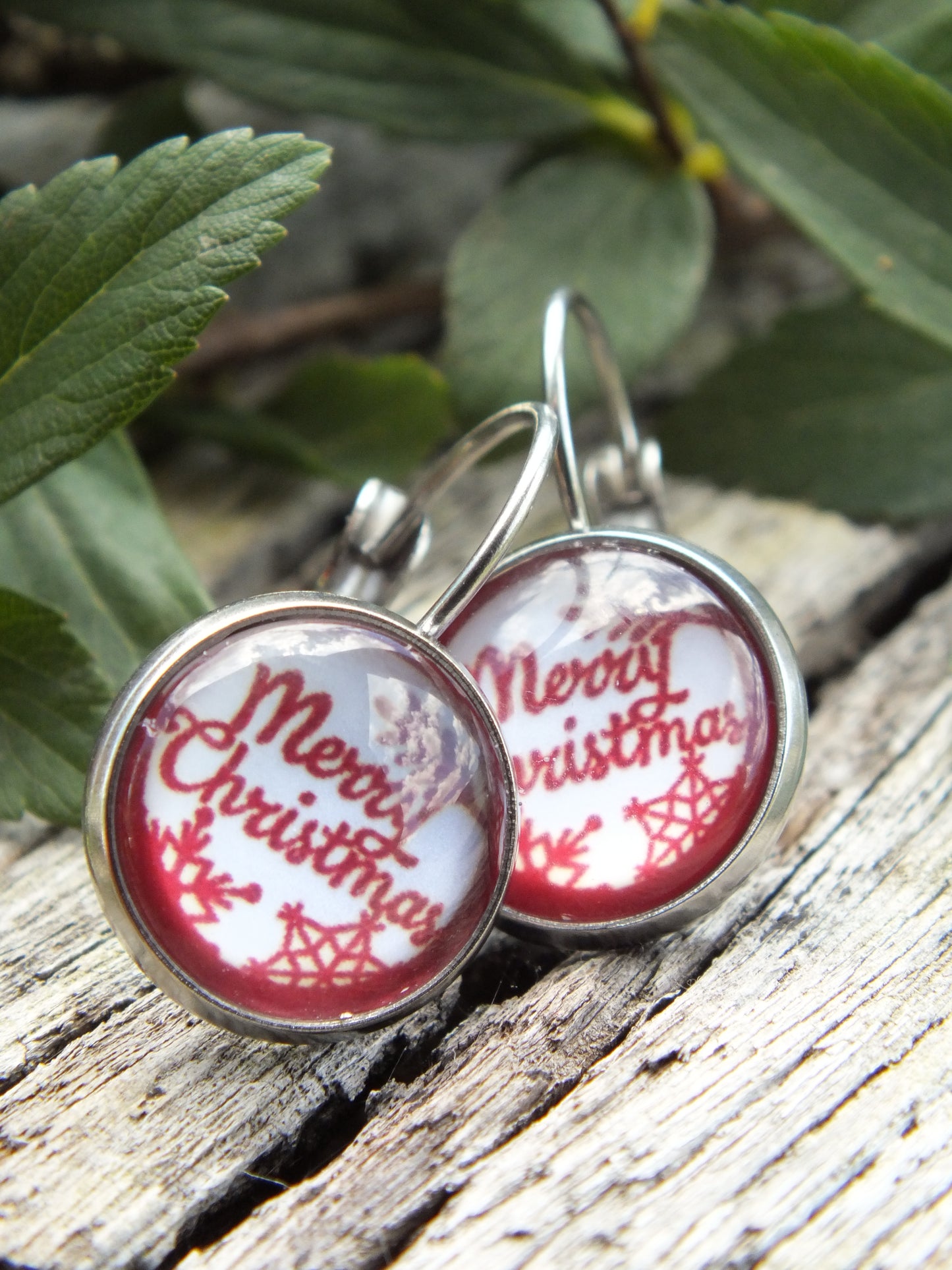Christmas Cabochon Earrings