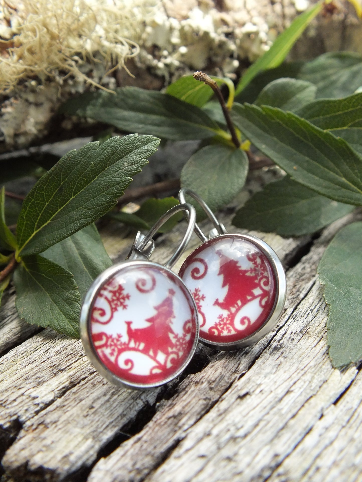 Christmas Cabochon Earrings