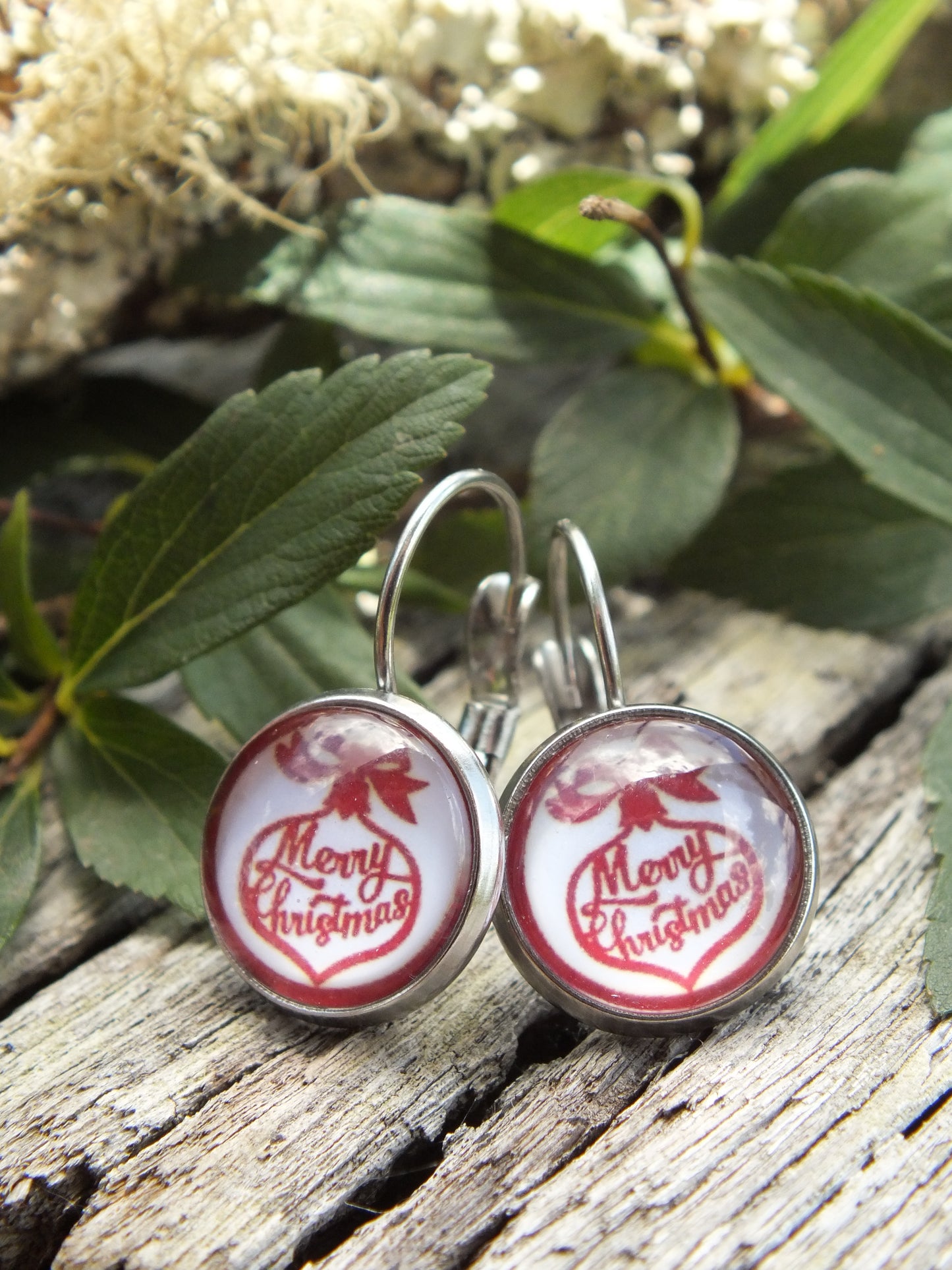 Christmas Cabochon Earrings