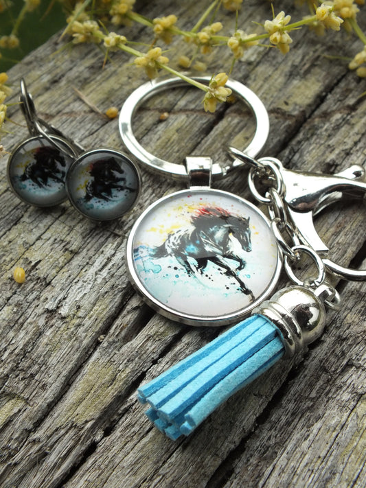 Horse Lovers Keyring & Earring Set