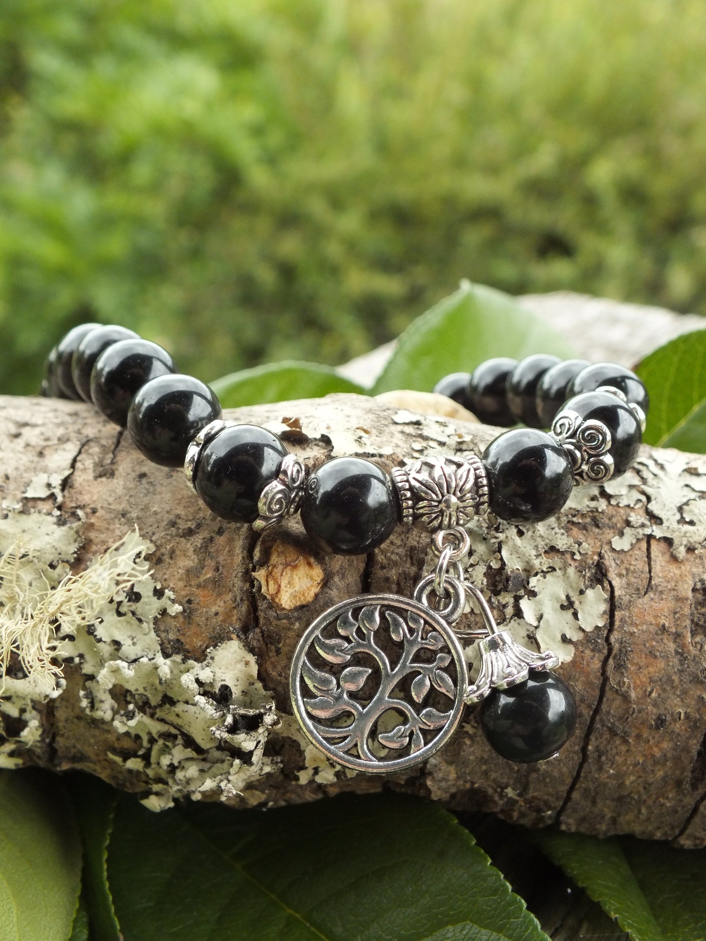 Black Agate Tree Of Life Bracelet