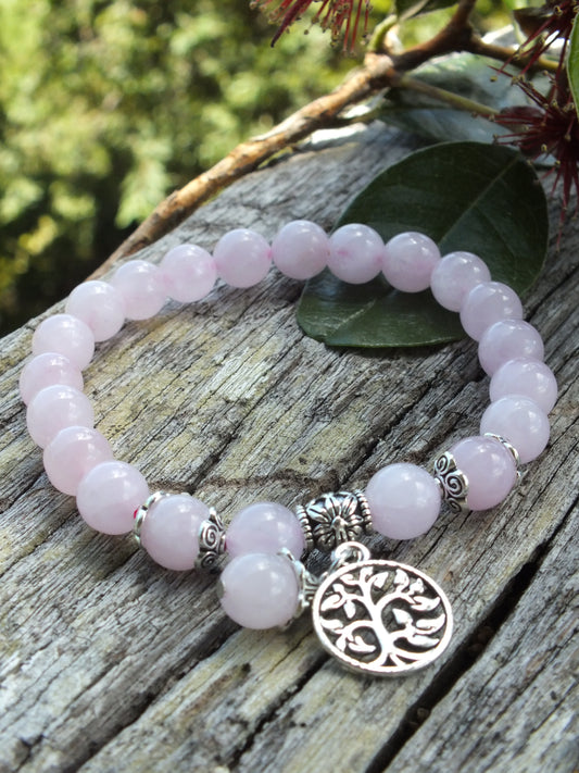 Rose Quartz Tree Of Life Bracelet