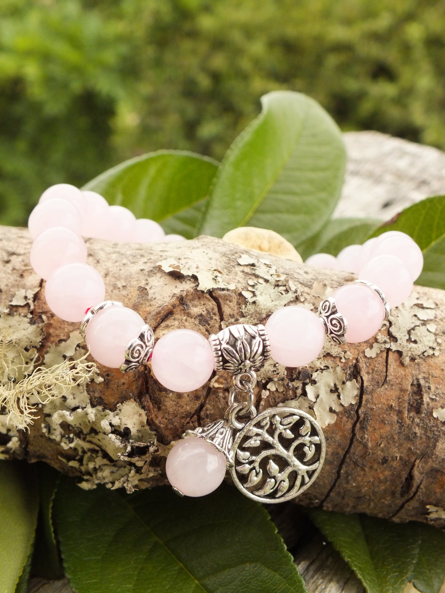 Rose Quartz Tree Of Life Bracelet