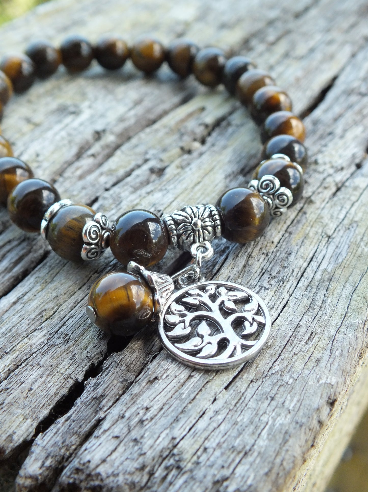 Tiger's Eye Tree Of Life Bracelet
