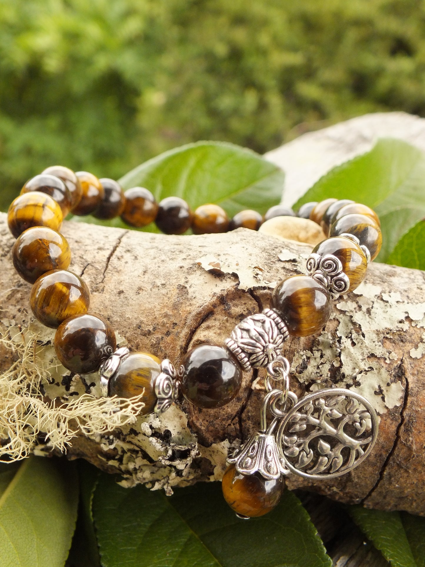 Tiger's Eye Tree Of Life Bracelet