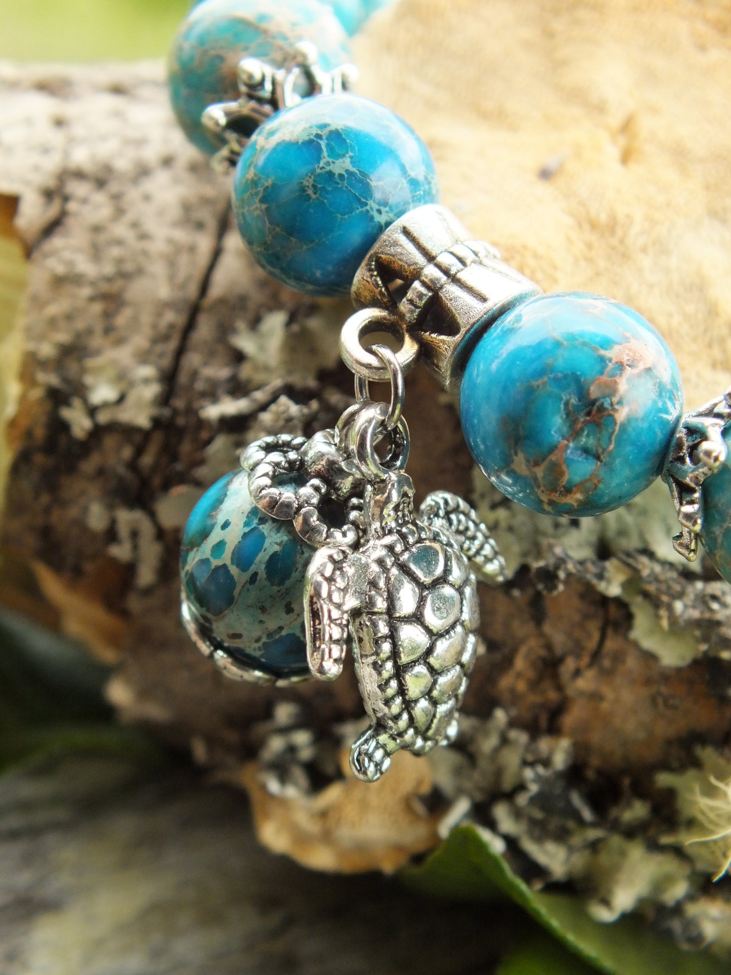 Imperial Jasper Turtle Bracelet