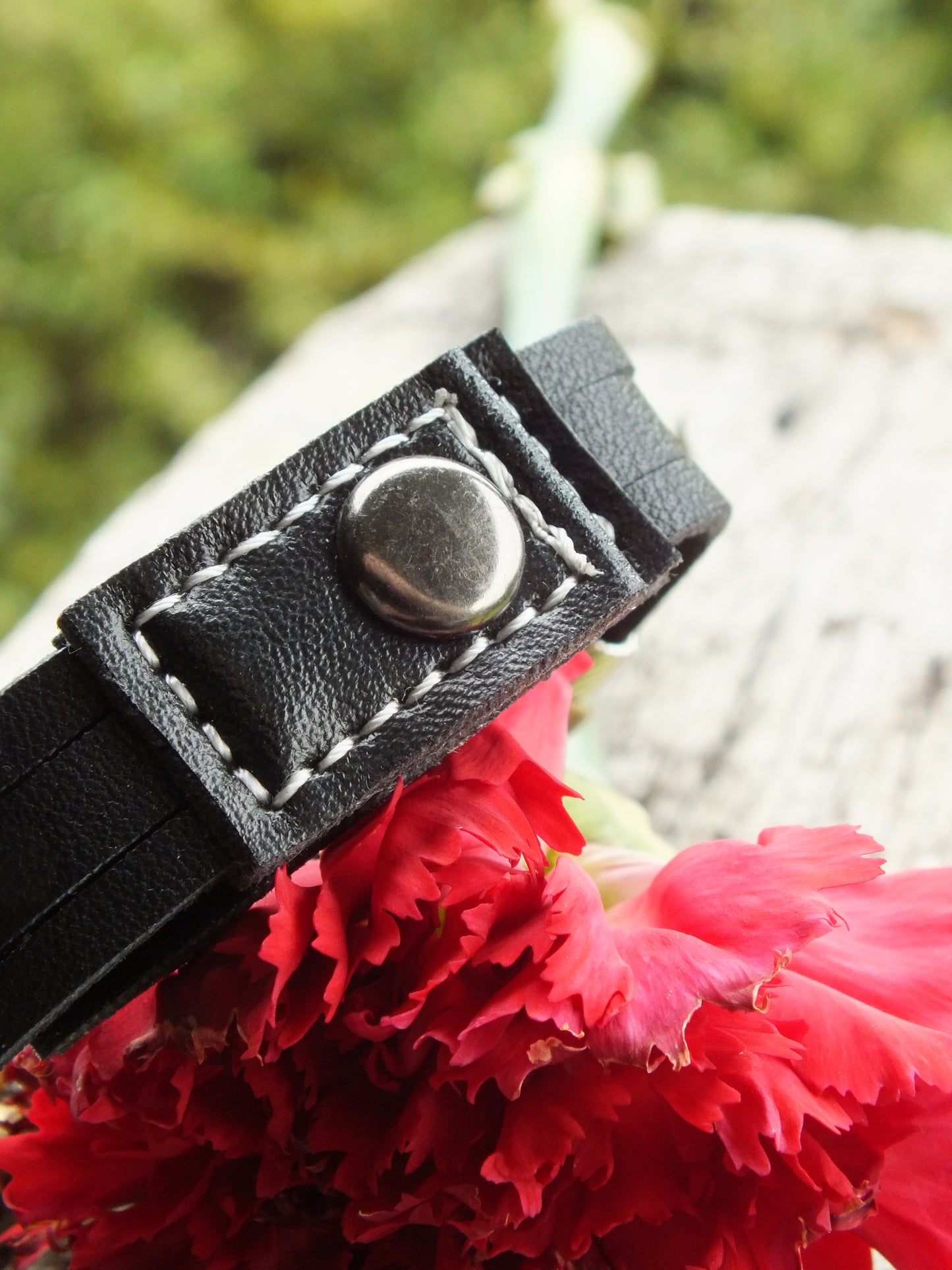 Poppy Snap Button Leather Bracelet