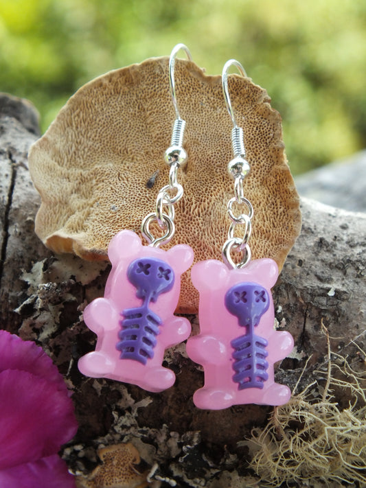 Skel- Gummy Bear Earrings - Purple