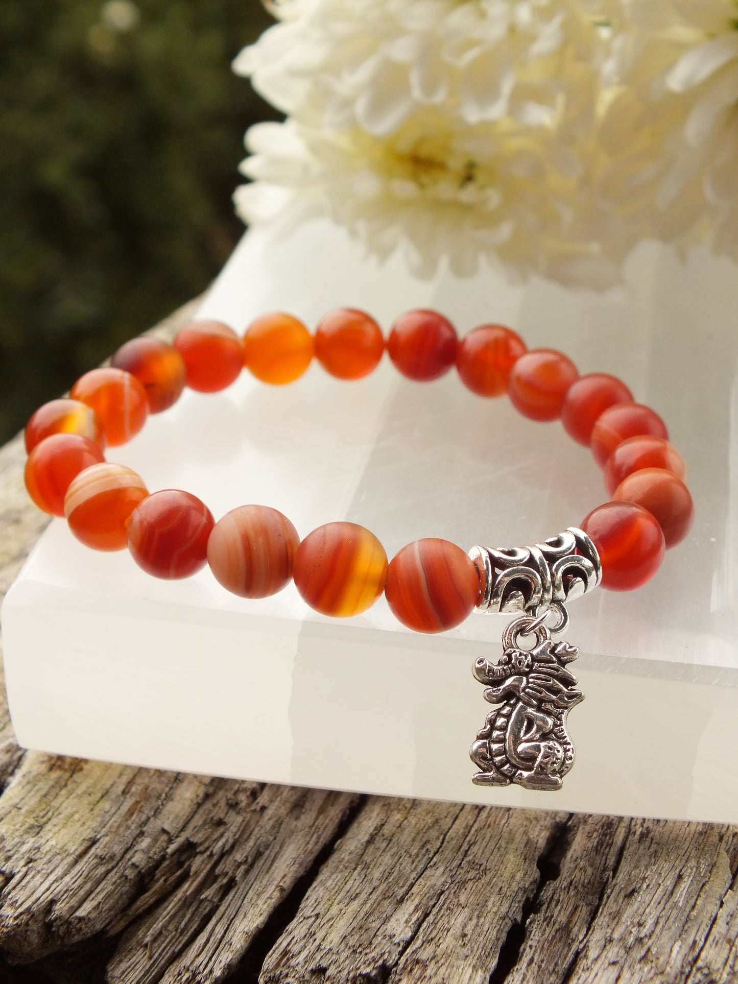 Red Agate Dragon Bracelet