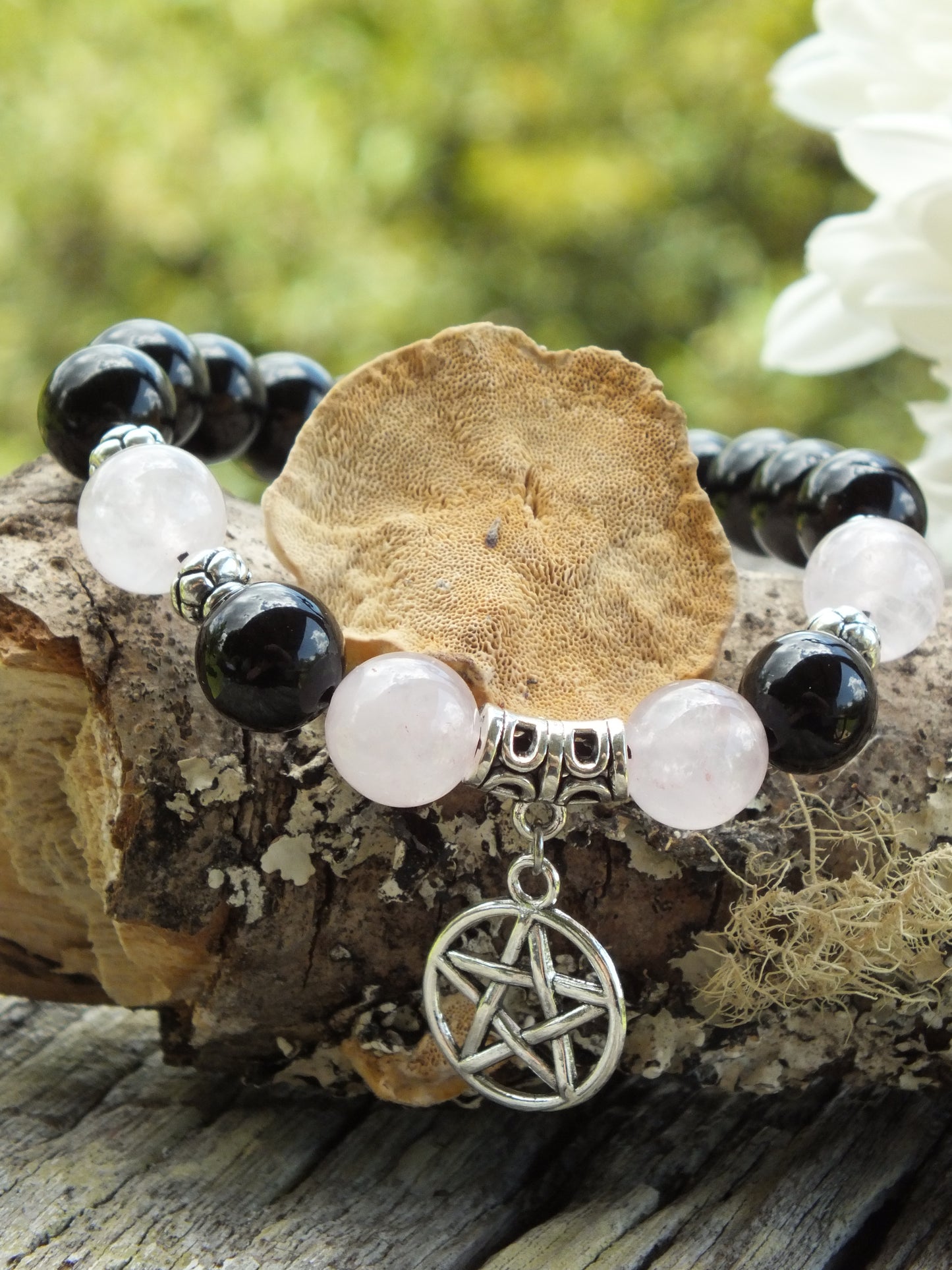 Pentacle Protection Bracelet - Rose Quartz