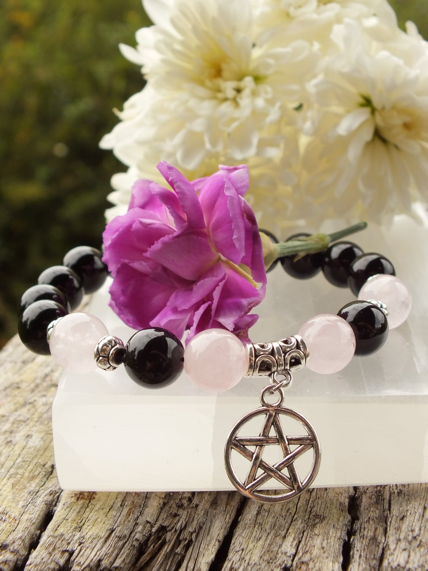 Pentacle Protection Bracelet - Rose Quartz