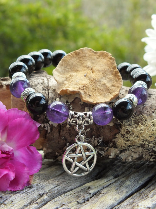 Pentacle Protection Bracelet - Amethyst