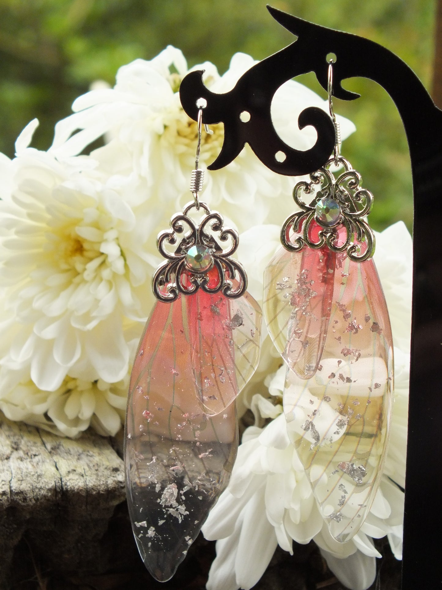 Peach Fairy Wing Earrings