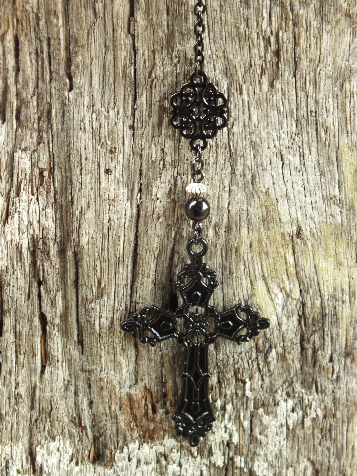 Black Gothic Cross Necklace