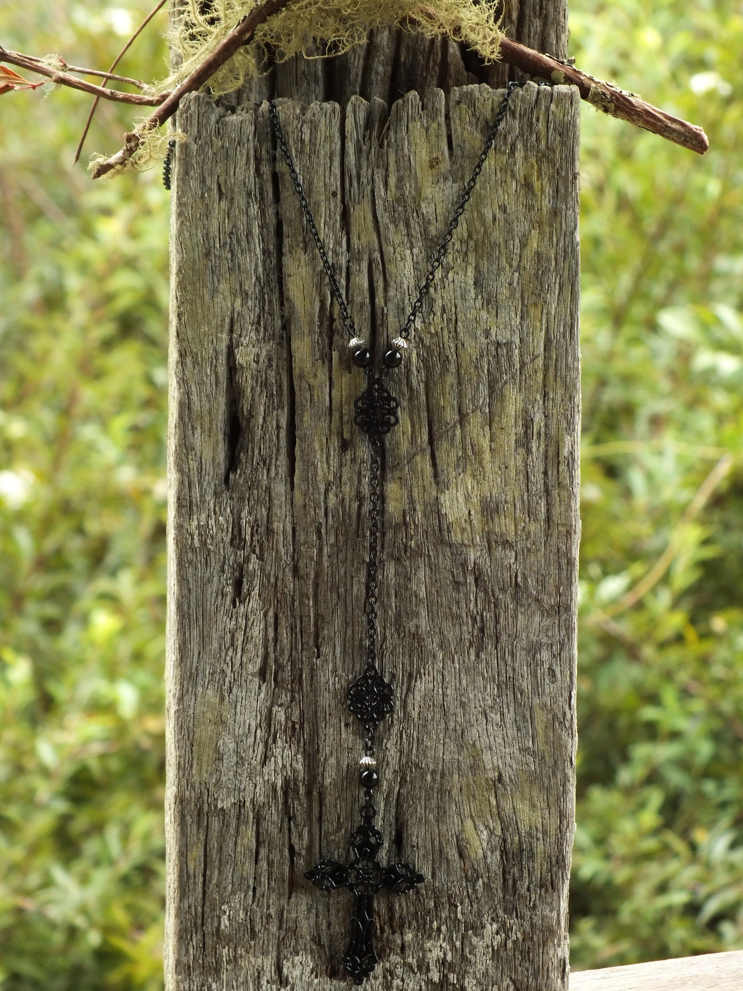 Black Gothic Cross Necklace