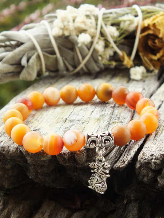 Orange Agate Dragon Bracelet