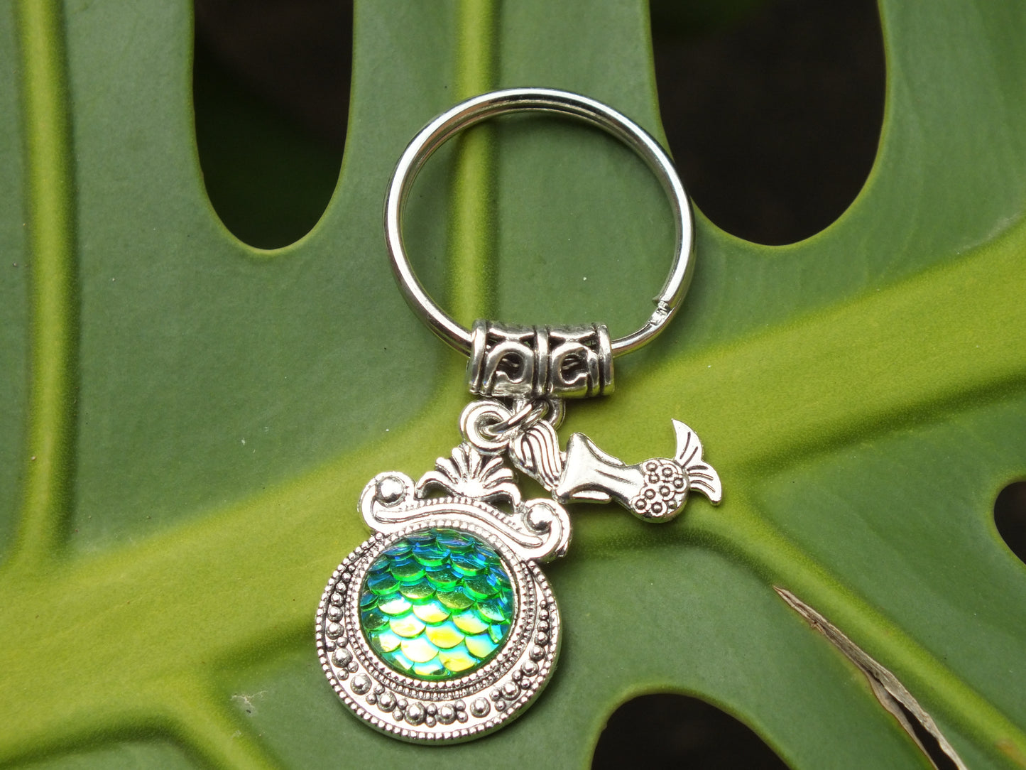 Green Mermaid Keyring