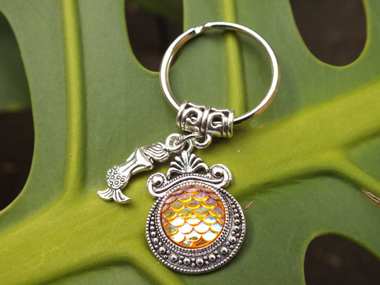 Orange Mermaid Keyring