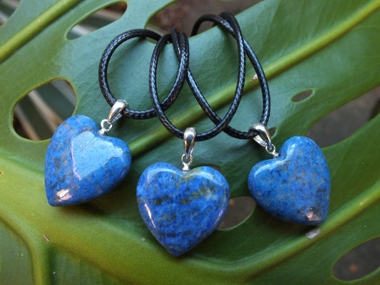 Lapis Lazuli Heart with Sterling Silver Bale Necklace