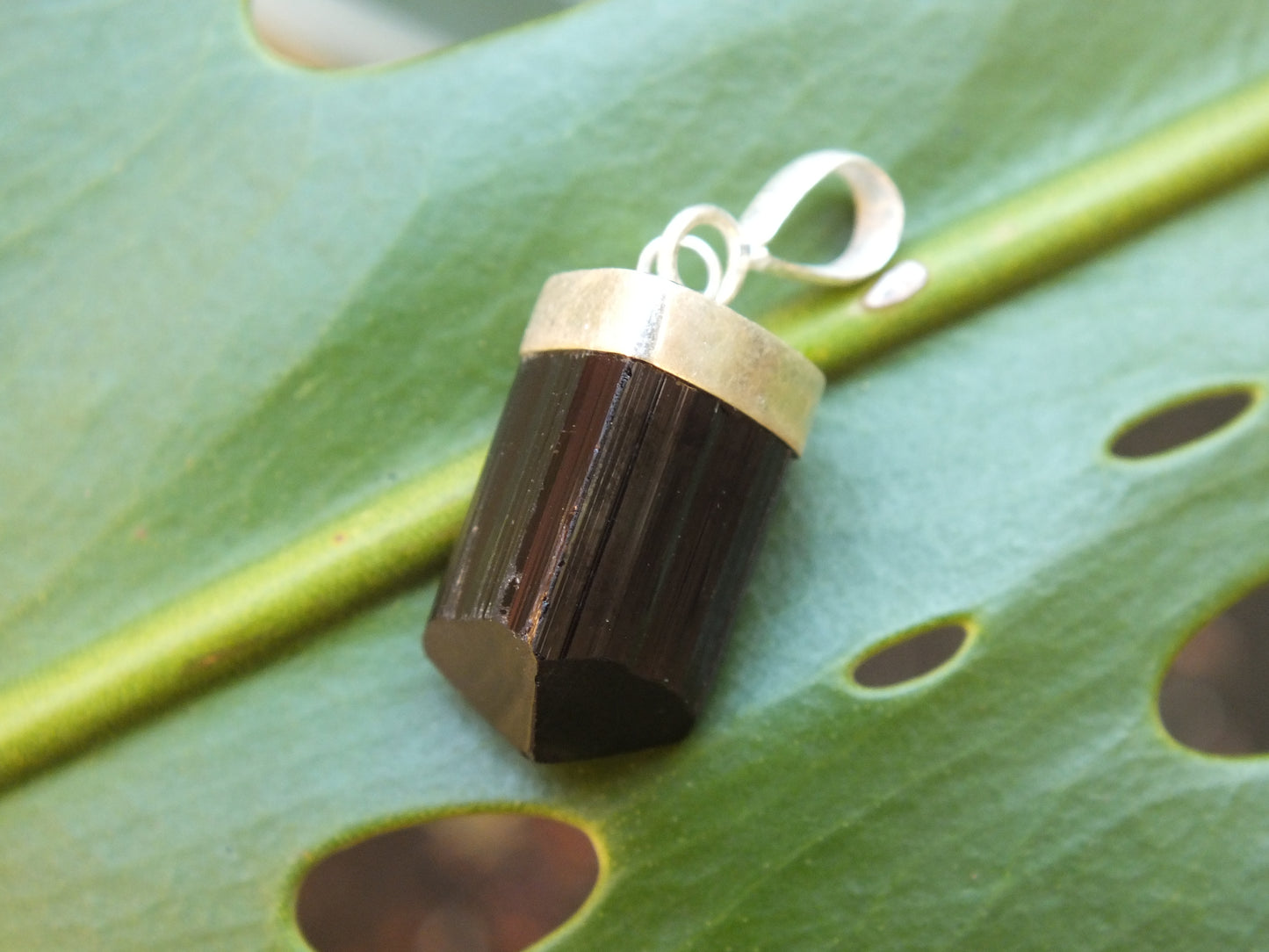 Sterling Silver Black Tourmaline Pendant