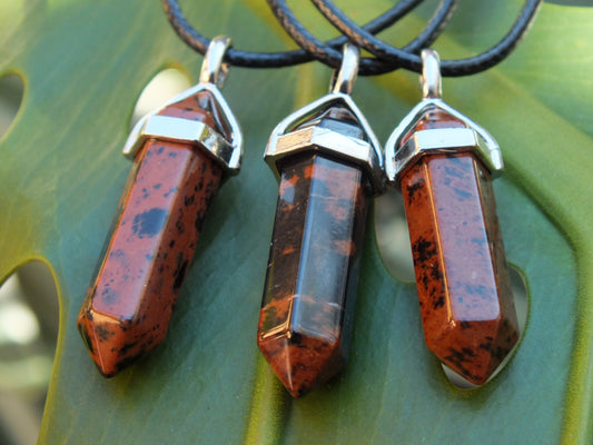 Mahogany Obsidian Point Necklaces