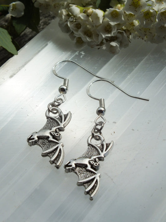 Flying Bat Earrings