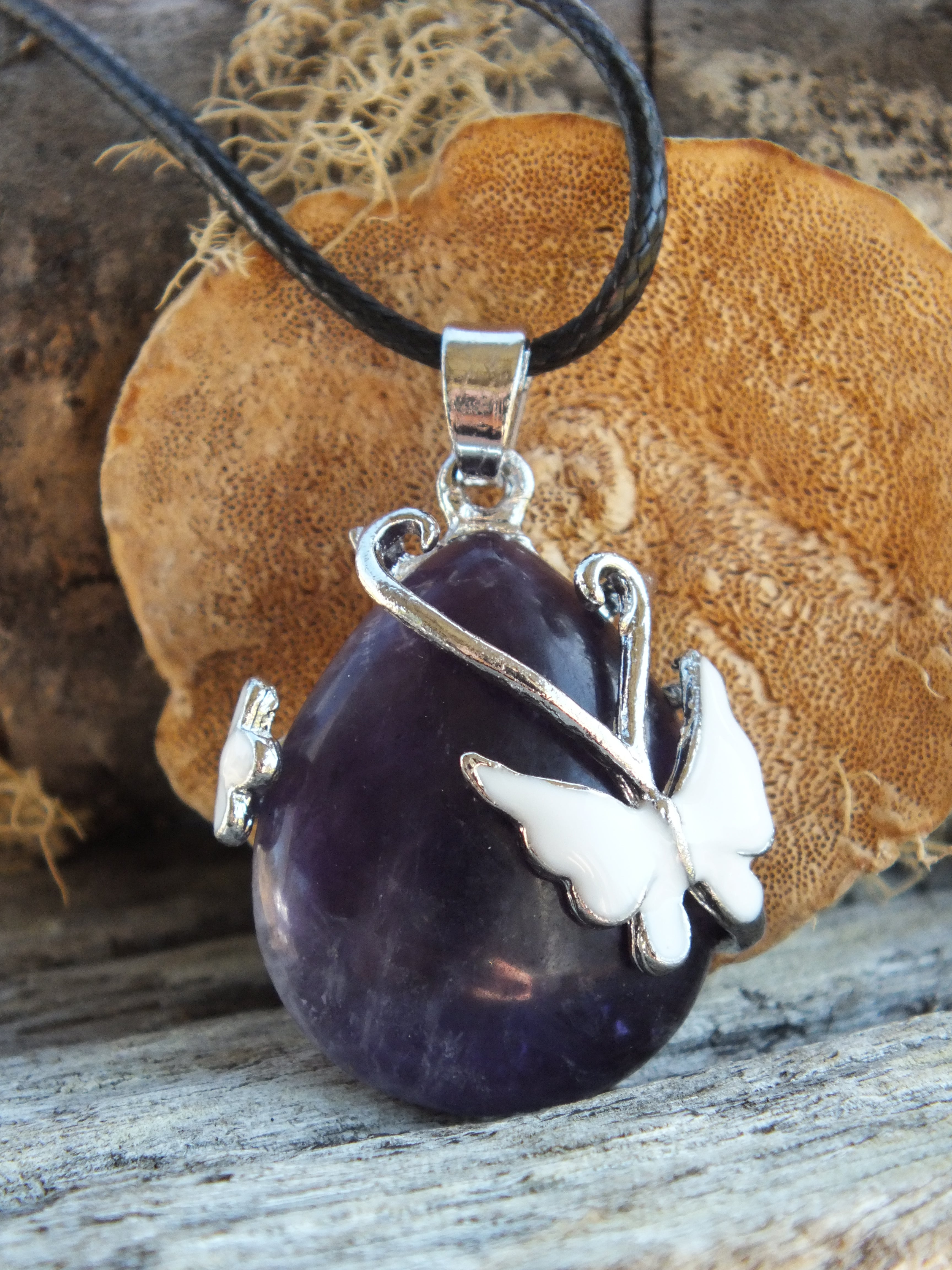 Amethyst deals butterfly necklace