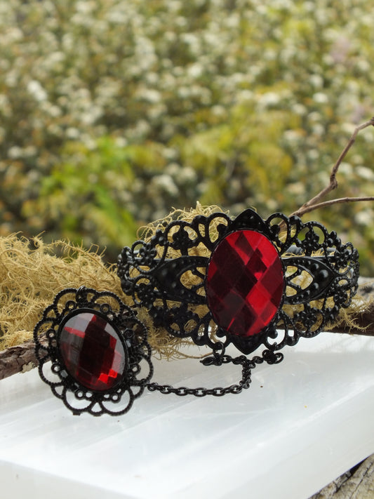Blood Red Gothic Slave Bracelet