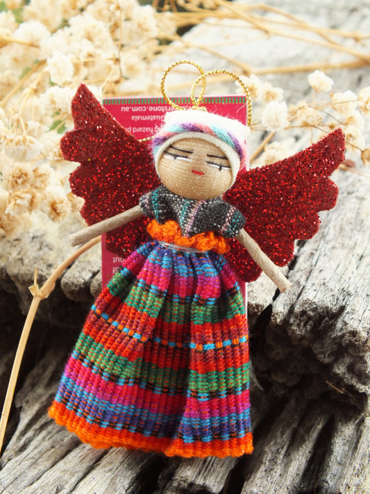 Worry Doll - Christmas Angel (Red)