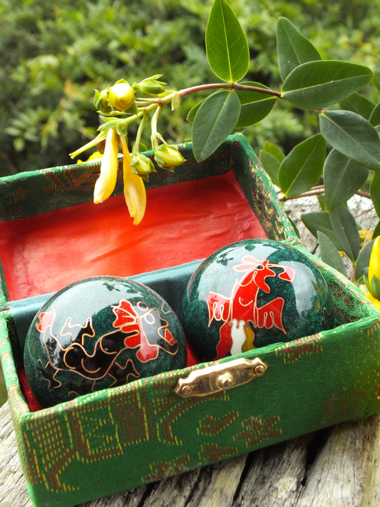 Dragon & Phoenix Baoding Balls (Green)