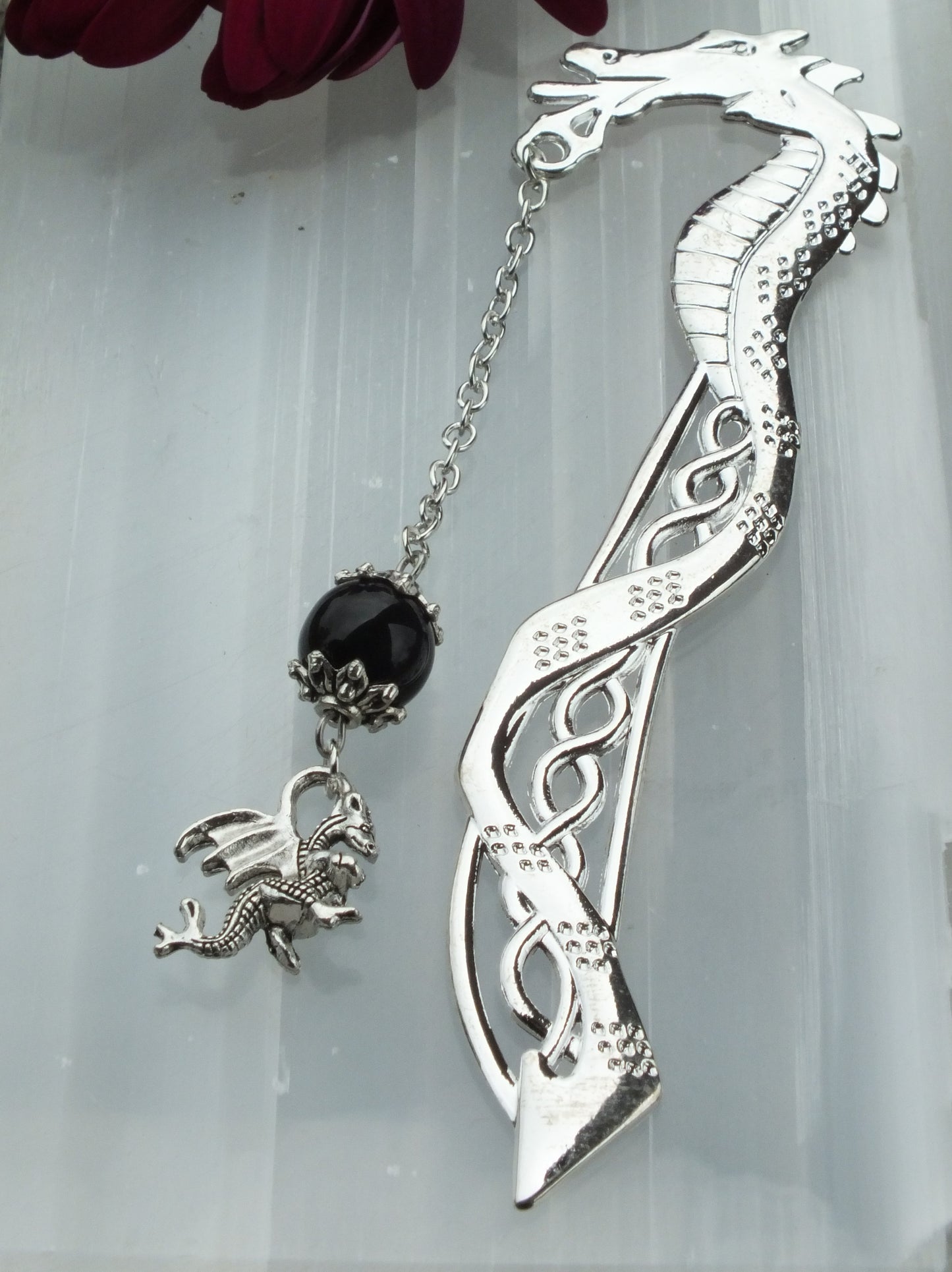 Metal Dragon Bookmark - Obsidian