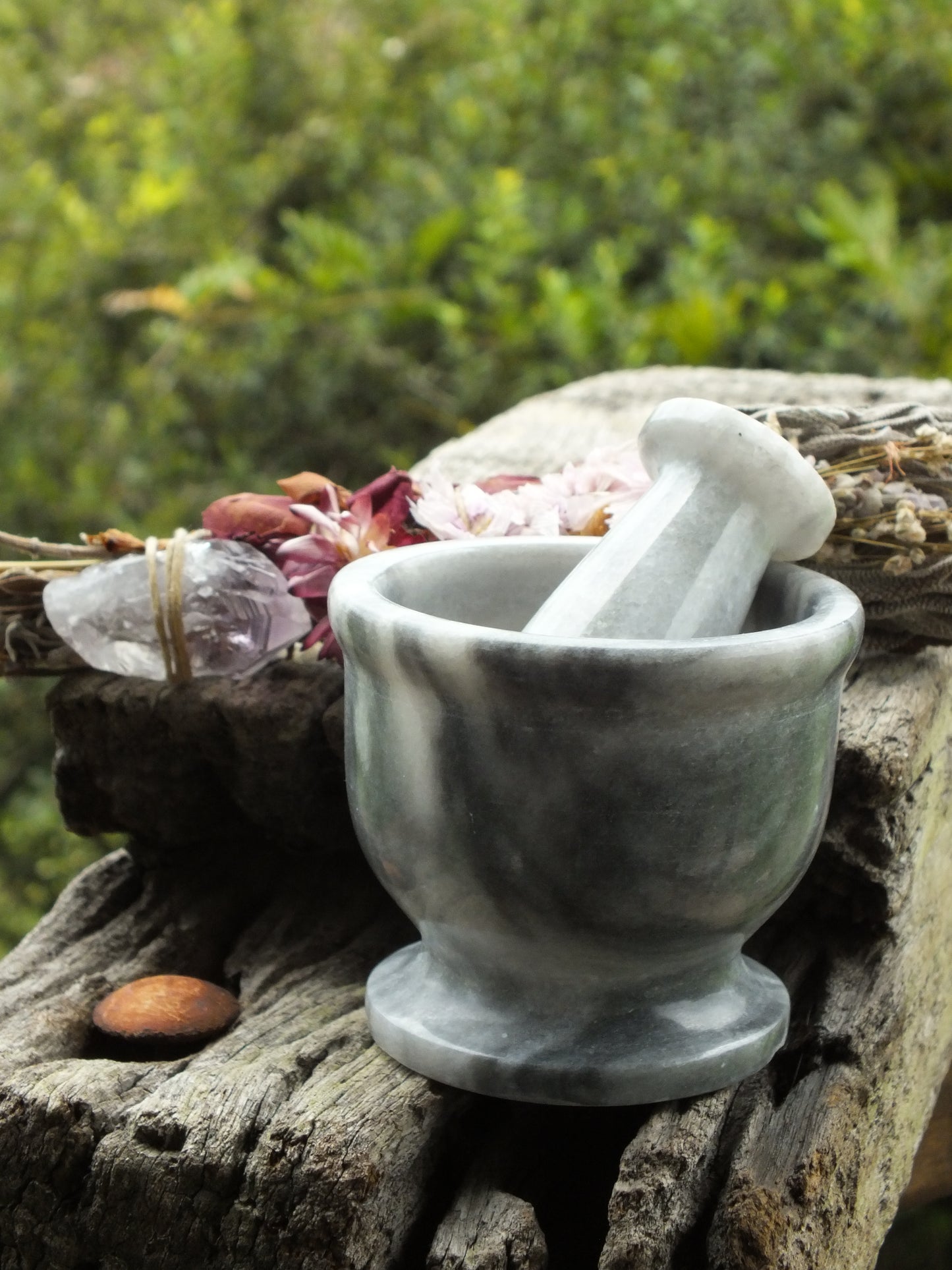 Grey Marble Miniature Mortar & Pestle