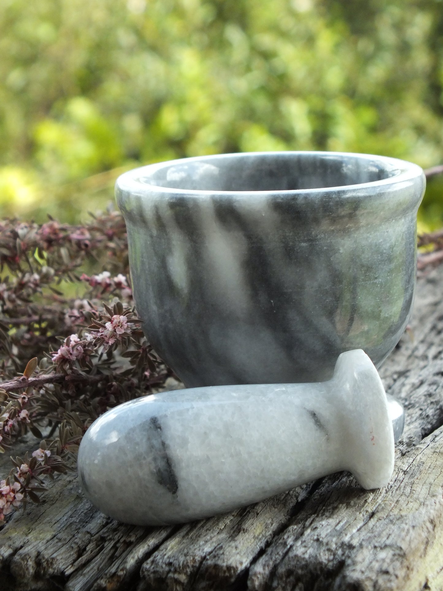 Grey Marble Miniature Mortar & Pestle