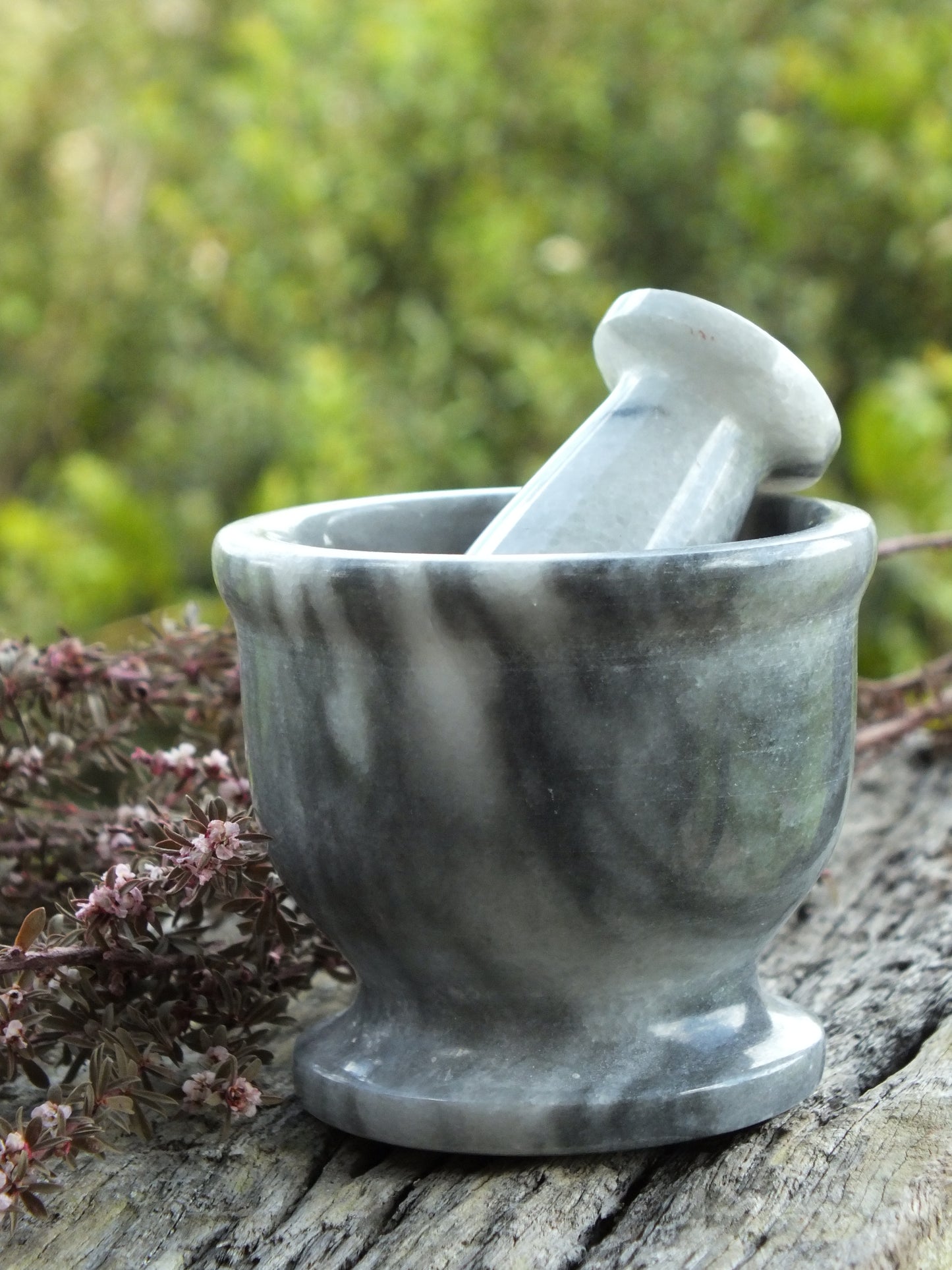 Grey Marble Miniature Mortar & Pestle