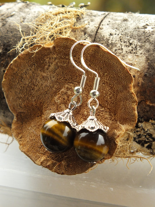 Tiger's Eye Simple Earrings