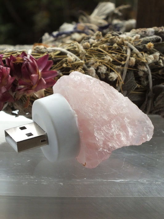 USB Crystal Light - Rose Quartz