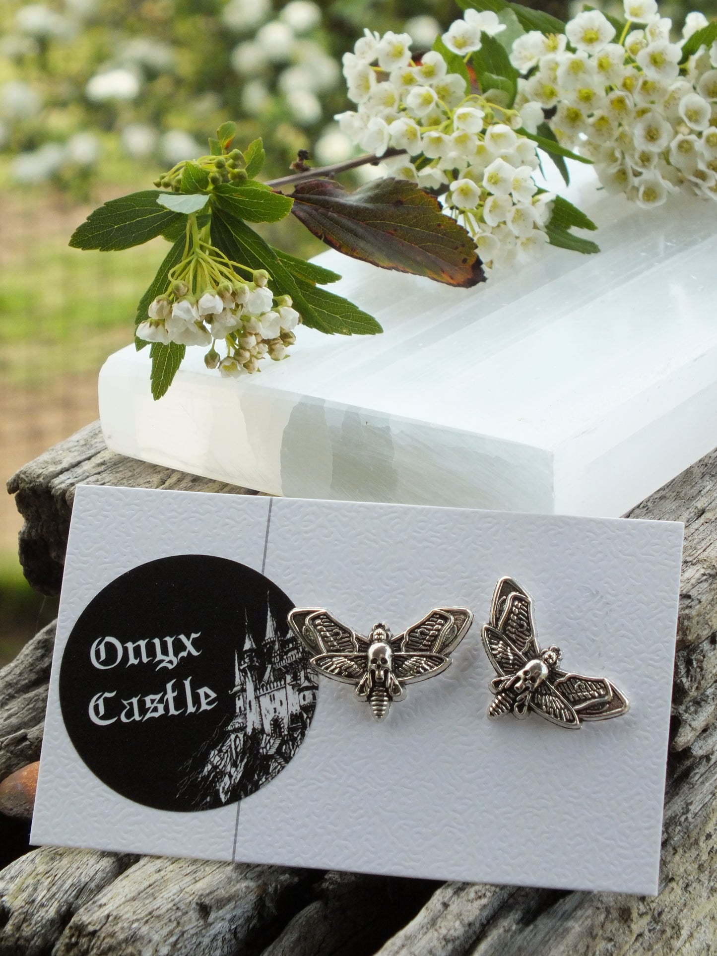 Death's Head Hawk Moth Stud Earrings