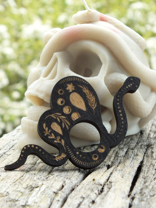 Wooden Sphere Stand - Snake