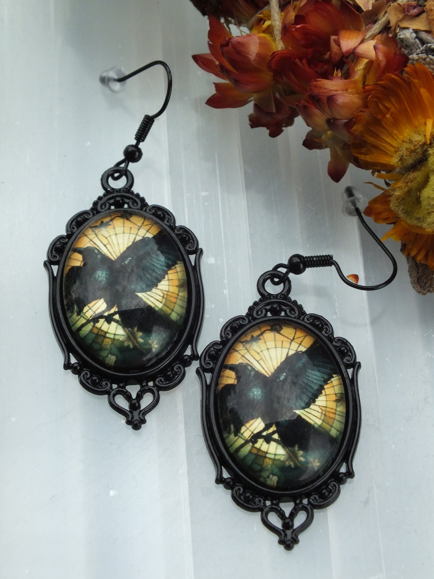 Spring Raven Earrings