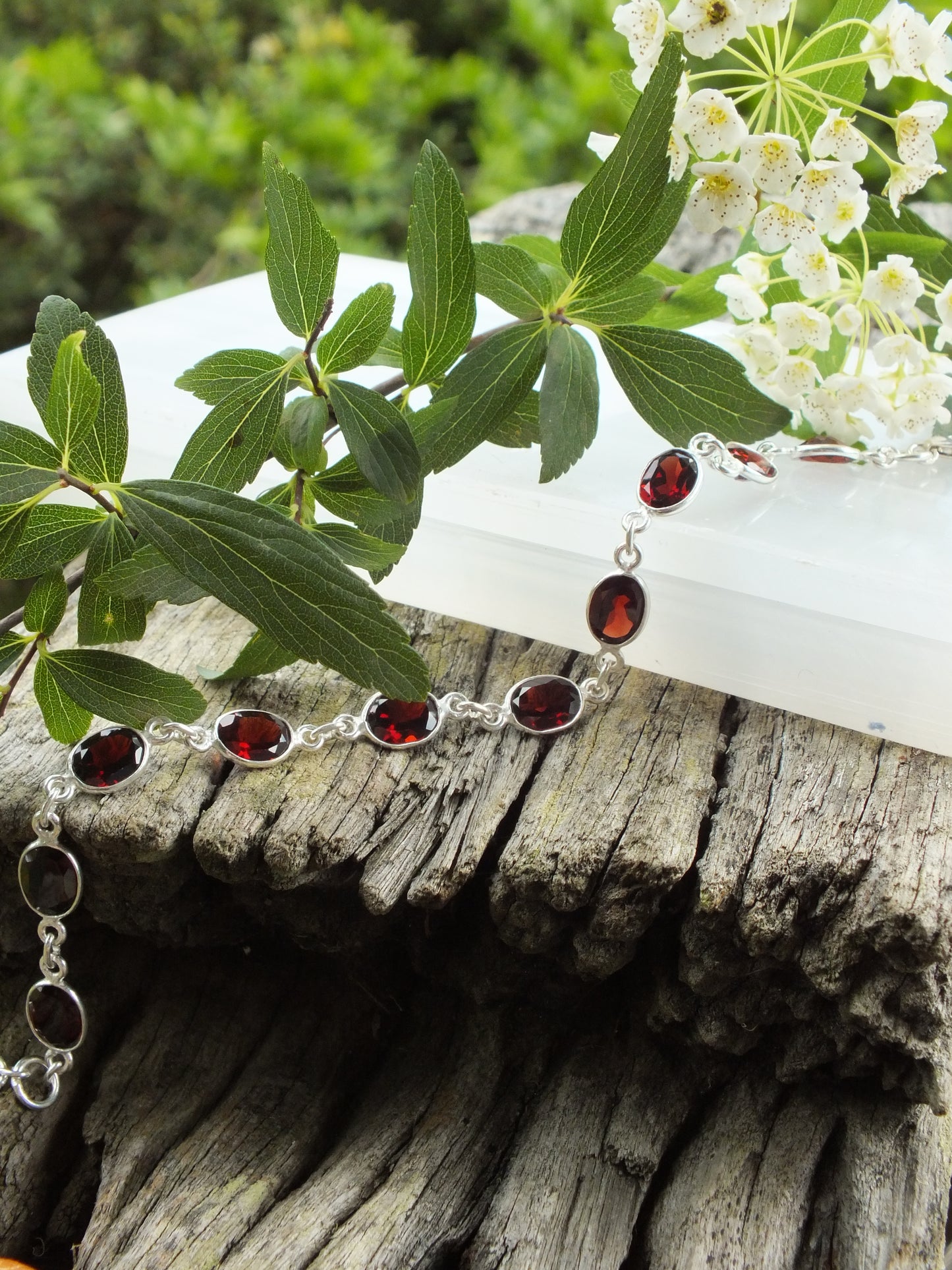 Silver Garnet Bracelet