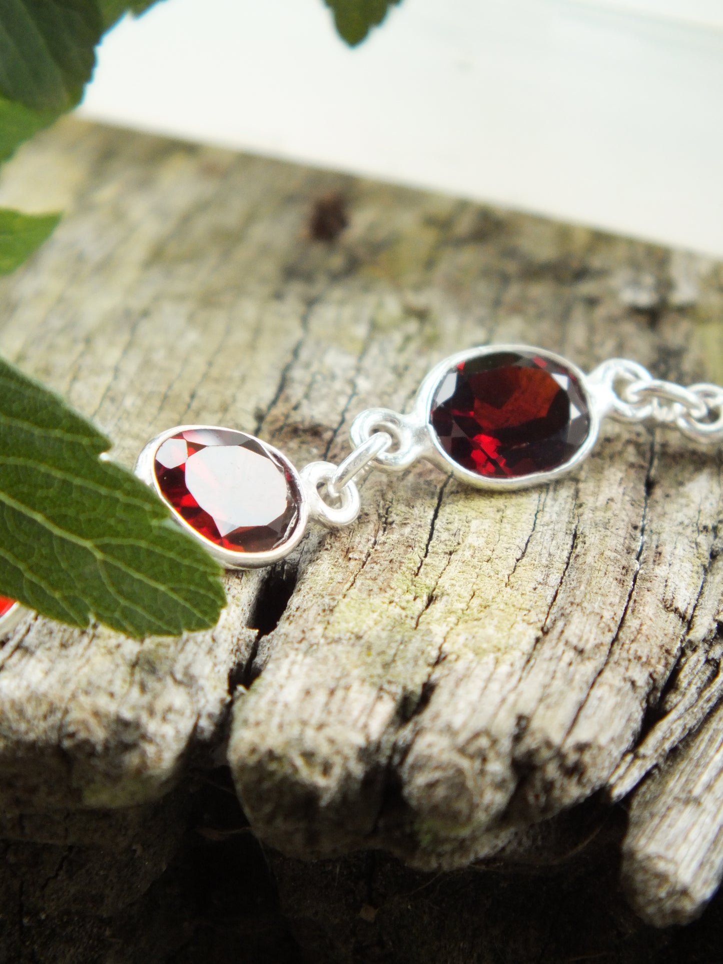 Silver Garnet Bracelet