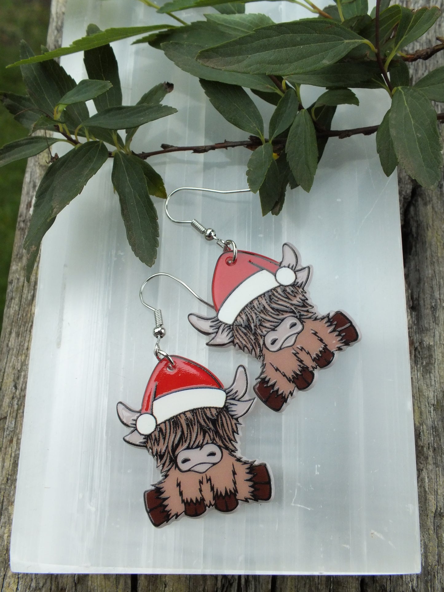 Highland Cow Christmas Earrings