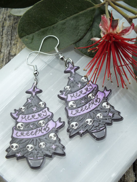 Merry Creepmas Tree Earrings