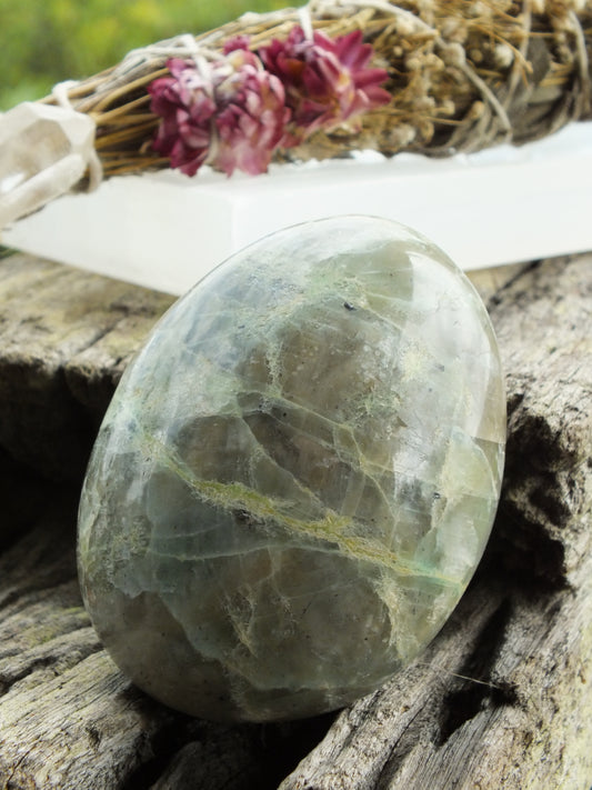 Green Moonstone (Garnierite) Palm Stone