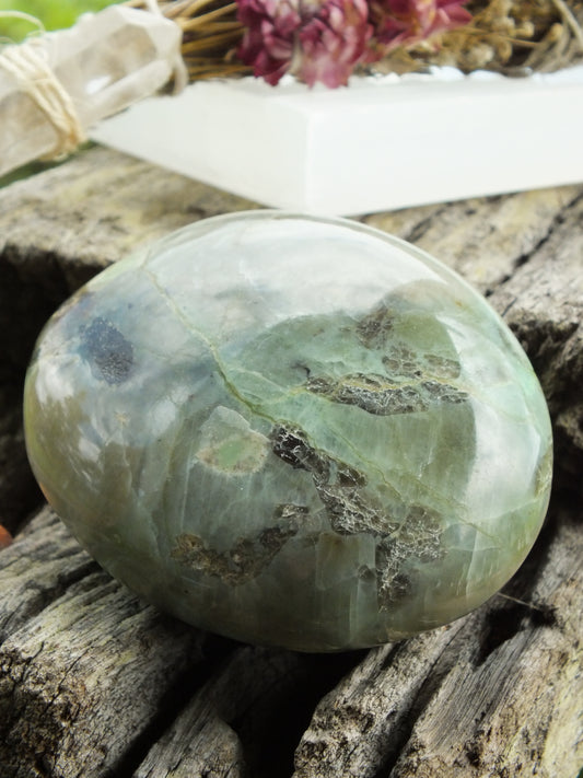 Green Moonstone (Garnierite) XL Palm Stone