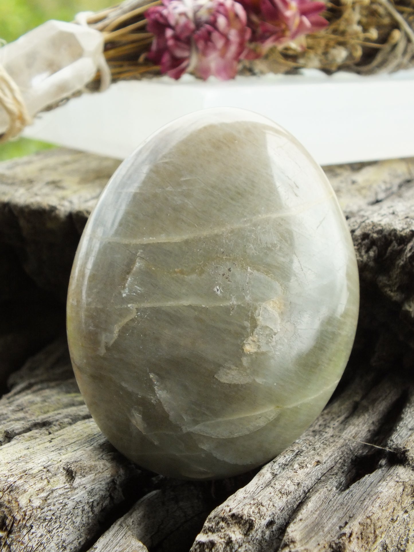 Green Moonstone (Garnierite) Palm Stone