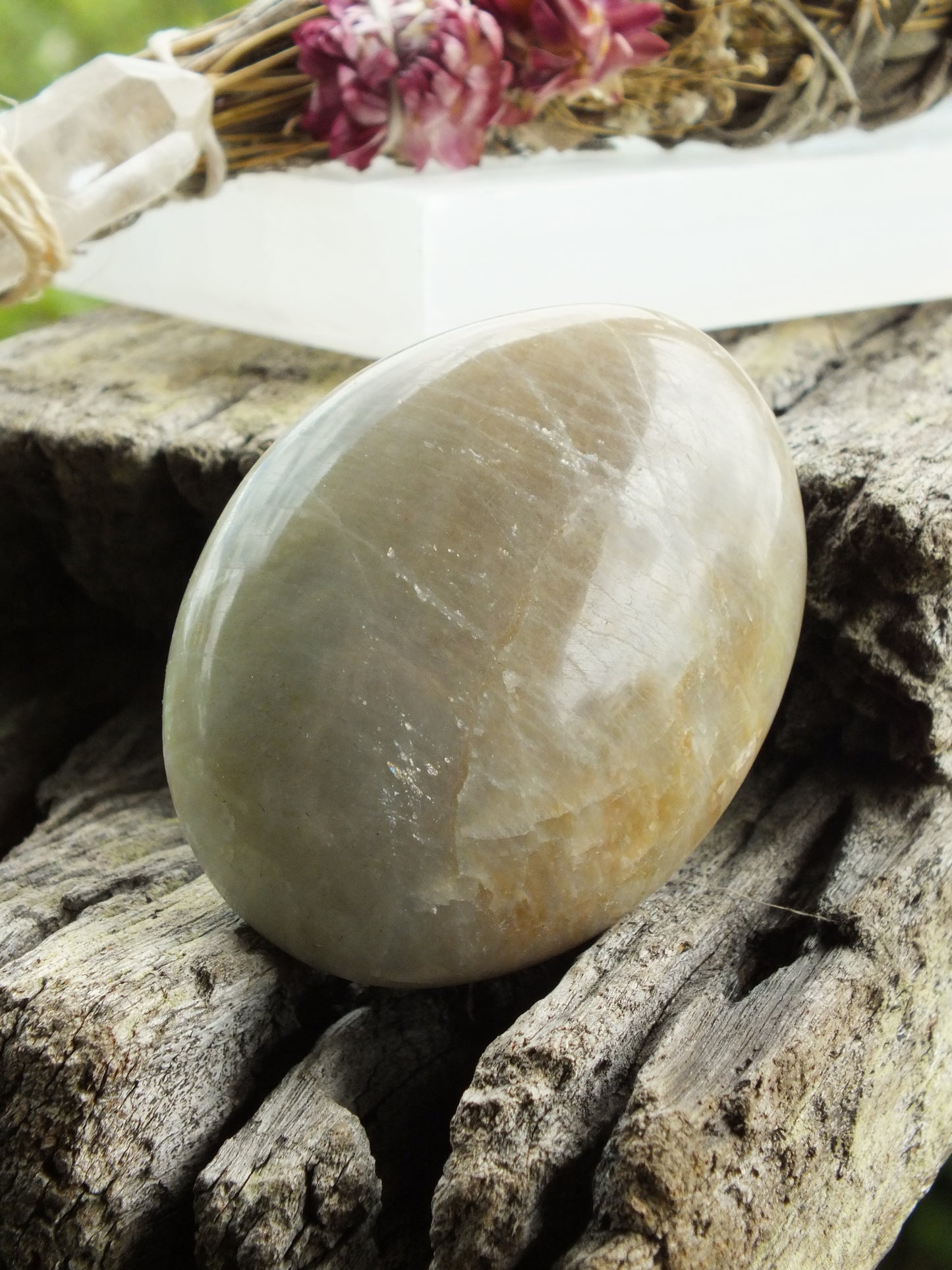 Green Moonstone (Garnierite) Palm Stone