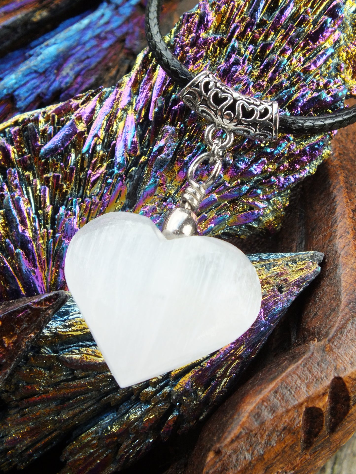 Selenite Heart Necklace (Small)