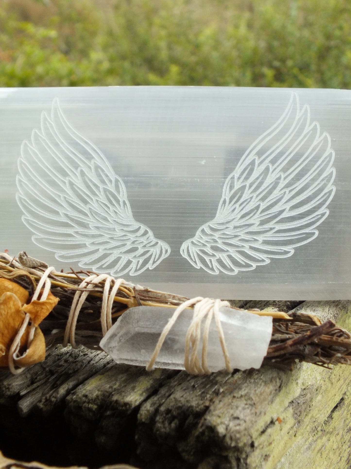 Selenite Angel Wing Charging Plate